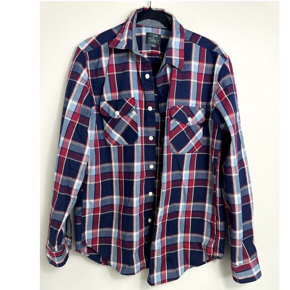 J. Crew Heavyweight Flannel Red/Blue‎ Plaid Men's Size Medium - Picture 1 of 12